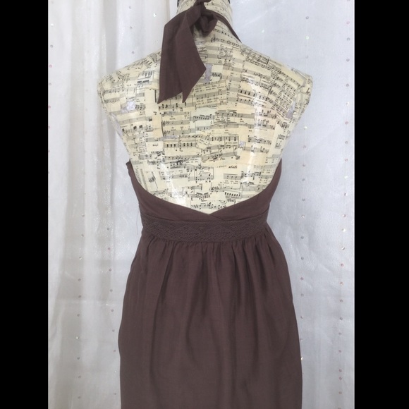 BCBG Small Brown Halter Maxi Sun Dress - Picture 6 of 13